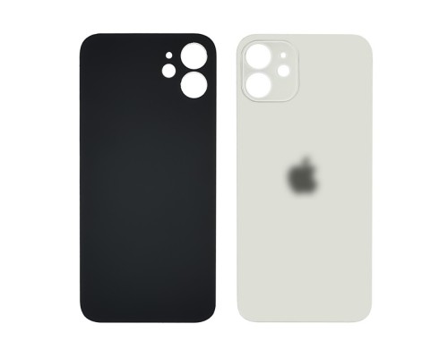 Заднее стекло корпуса для Apple iPhone 12 White (белое) (Big hole)