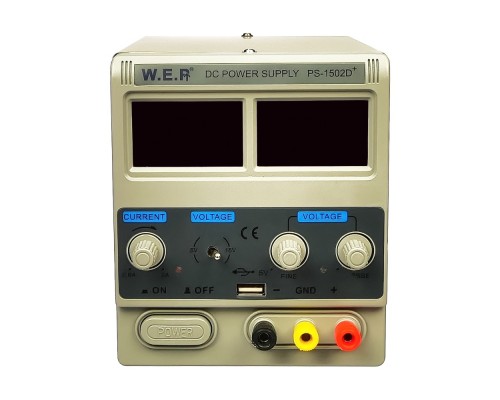 Блок питания WEP PS-1502D+ USB, 15V, 2A, цифровая индикация