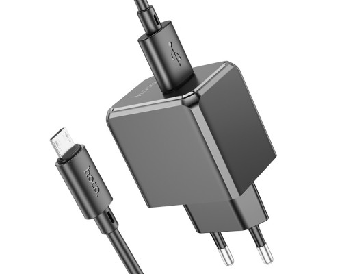 Сетевое зарядное устройство Hoco CS11A USB черное + кабель USB to MicroUSB