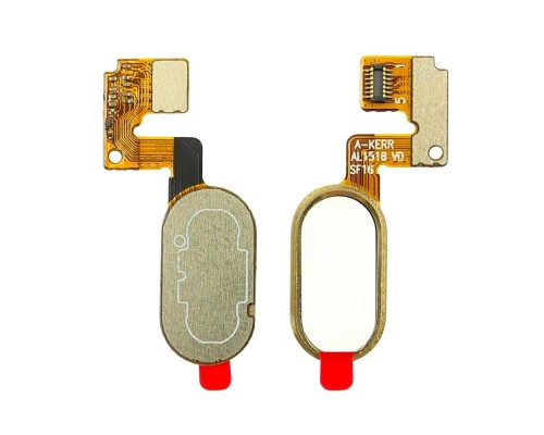 Шлейф для Meizu M3 Note (L681H) (14pin) с бело-золотистой кнопкой HOME (сенсорная)