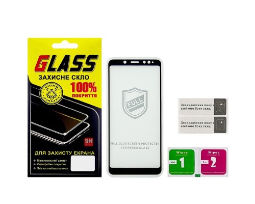 Защитное стекло для Xiaomi Redmi Note 5/ 5 Pro Full Glue (0.25 мм, 2.5D, чёрное) Люкс
