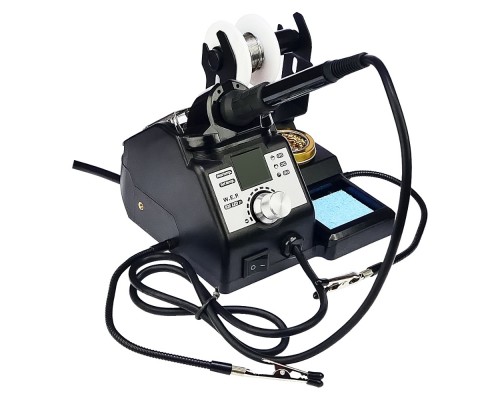 Паяльная станция WEP 926 LED-IV, паяльник, цифровая индикация, лупа, подсветка, держатели плат и припоя, 60W, 90-400 гр C