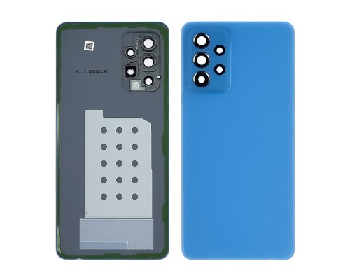 Задняя крышка для Samsung A525 Galaxy A52 (2021) Awesome Blue голубая со стеклом камеры