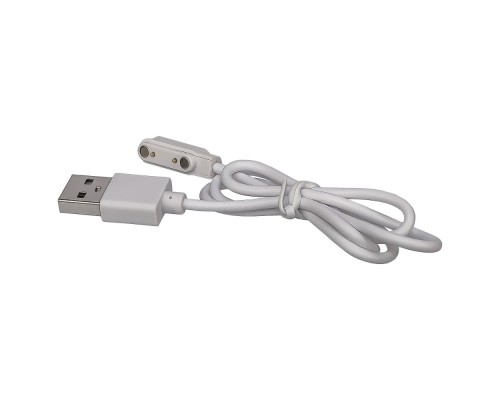 USB кабель для смарт часов универсальный магнитный 2 pin (7.8 x 14.3 mm) белый