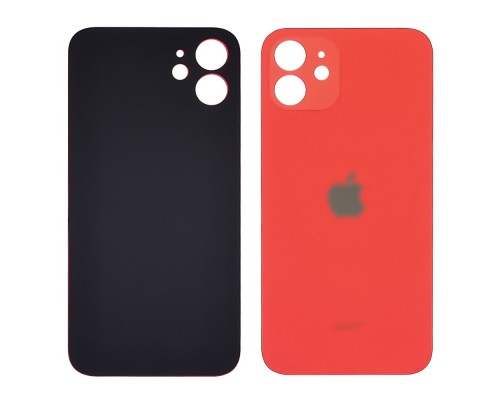 Заднее стекло корпуса для Apple iPhone 12 Red (красное) (Big hole)