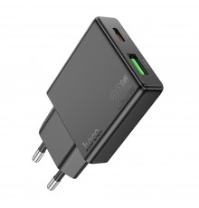 Сетевое зарядное устройство Hoco N38 USB/ Type-C QC PD черное