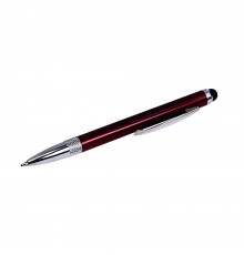 Стилус ёмкостный , с выдвижной шариковой ручкой, металлический, бордовый
