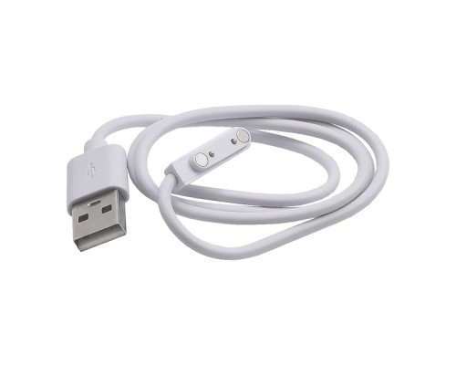 USB кабель для смарт часов универсальный магнитный 2 pin белый