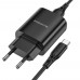 Сетевое зарядное устройство Borofone BN1 USB черное + кабель USB to Type-C