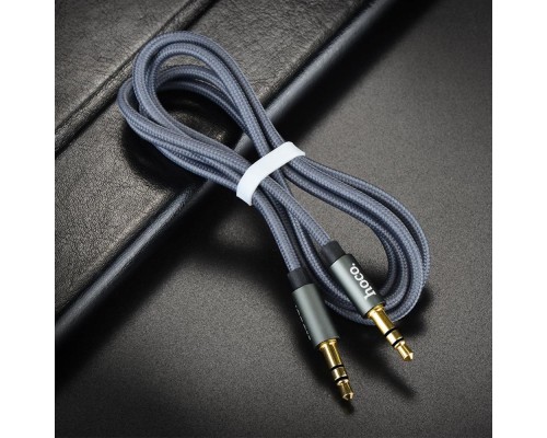 AUX кабель Hoco UPA03 Jack 3.5 to Jack 3.5 1m серебристый