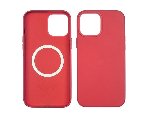 Чехол Leather Case with MagSafe для Apple iPhone 12/ 12 Pro 04 коралловый