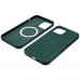 Чехол Leather Case with MagSafe для Apple iPhone 12/ 12 Pro 14 тёмно-зелёный