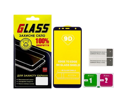 Защитное стекло для Samsung J415 J4 Plus (2018) Full Glue (0.3 мм, 2.5D, чёрное)