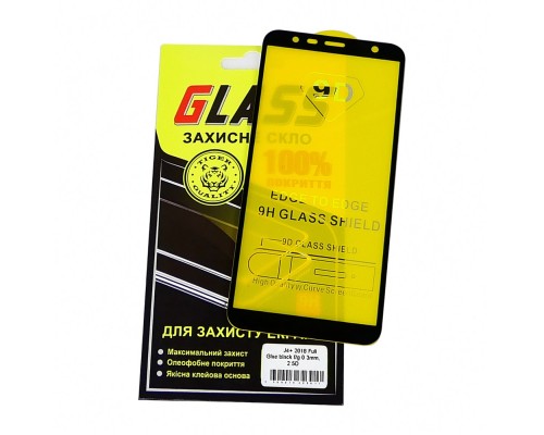 Защитное стекло для Samsung J415 J4 Plus (2018) Full Glue (0.3 мм, 2.5D, чёрное)