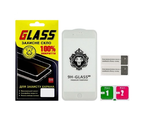 Защитное стекло для Apple iPhone 7 Plus/ 8 Plus Full Glue Lion (0.3 мм, 2.5D, белое)