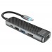 Мультиадаптер хаб Hoco HB23 5в1 Type-C to USB 3.0 (F)/ USB 2.0 (F)/ HDMI (F)/ Type-C (F)/ RJ45 (F) PD 60W 0.135m