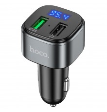 Автомобильное зарядное устройство Hoco E67 2 USB QC c FM-модулятором серебристо-черное