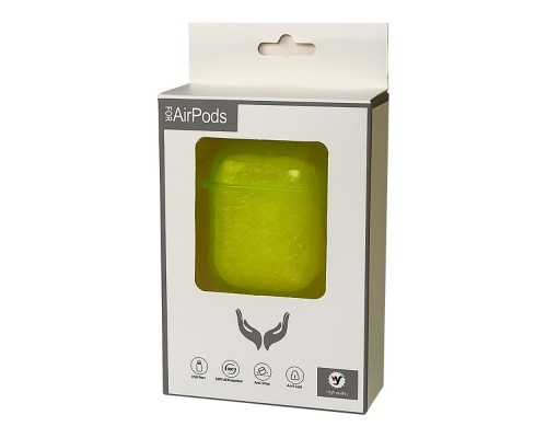 Чехол силиконовый Clear Neon с карабином для Apple AirPods/ AirPods 2 цвет 07 светло-желтый