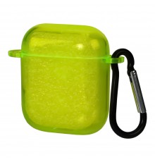 Чехол силиконовый Clear Neon с карабином для Apple AirPods/ AirPods 2 цвет 07 светло-желтый