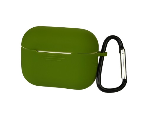 Чехол силиконовый с карабином для Apple AirPods 3 цвет 14 темно-зеленый