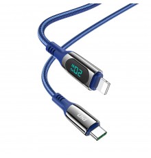 Кабель Hoco S51 с дисплеем Type-C to Lightning PD 1.2m синий