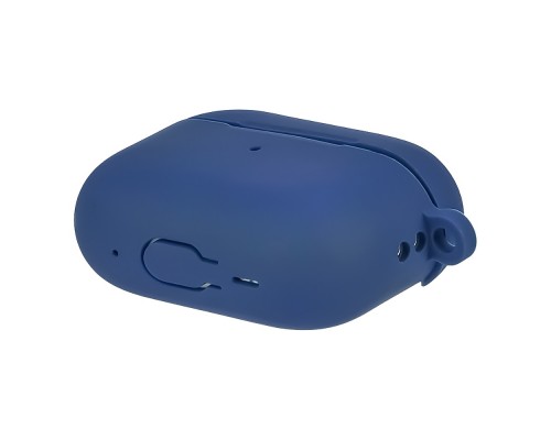 Чехол силиконовый с карабином для Apple AirPods Pro 2 цвет 07 темно-синий Люкс
