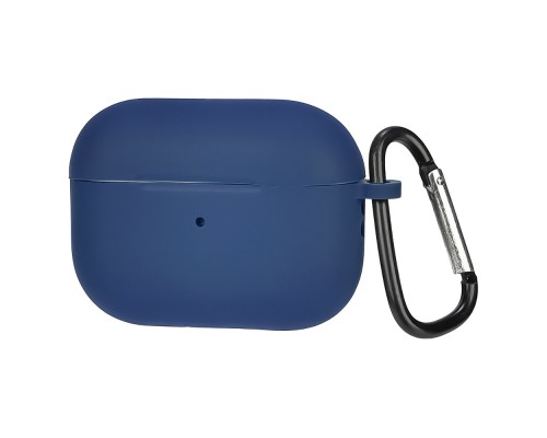 Чехол силиконовый с карабином для Apple AirPods Pro 2 цвет 07 темно-синий Люкс