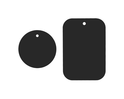 Универсальные металлические пластины для магнитного держателя телефона, комплект 2 шт. (круглая и прямоугольная)
