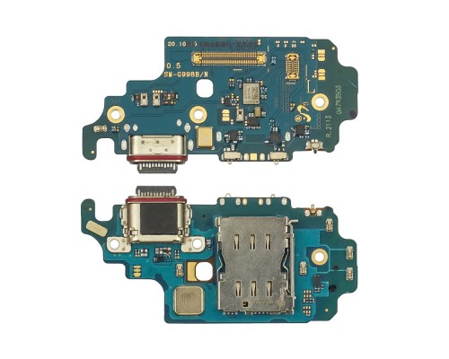 Разъём зарядки для Samsung G998 Galaxy S21 Ultra на плате с микрофоном и компонентами Original