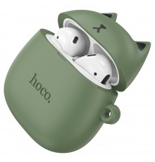 Наушники беспроводные вкладыши Hoco EW45 TWS Cat Ear forest cat зеленые