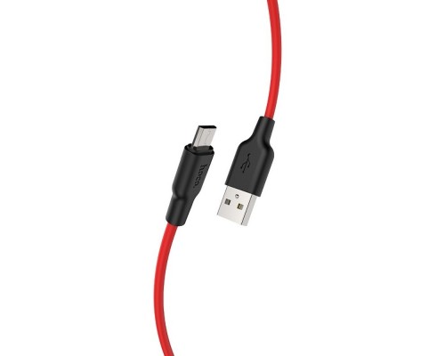 Кабель Hoco X21 Plus USB to MicroUSB 1m черно-красный