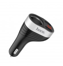 Автомобильное зарядное устройство Hoco Z29 2 USB/ разъем прикуривателя c дисплеем черное