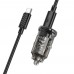 Автомобильное зарядное устройство Hoco Z53A USB/ Type-C PD 30W QC transparent black + кабель Type-C to Type-C