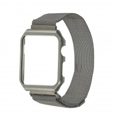 Ремешок Миланская петля с защитной рамкой для Apple Watch 42mm серебристый