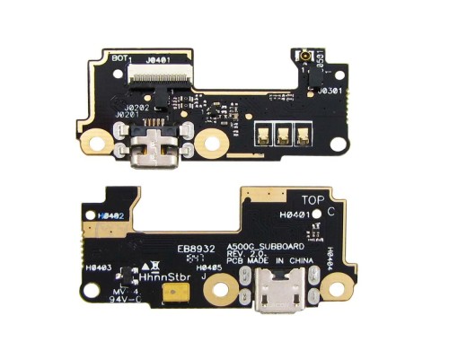 Разъём зарядки для Asus ZenFone 5 (A500CG/ A501CG) на плате с микрофоном и компонентами