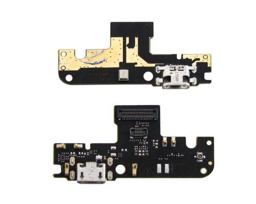 Разъём зарядки для Xiaomi Redmi Note 5A на плате с микрофоном и компонентами