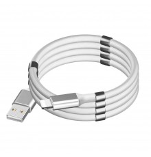 USB кабель магнитный Supercalla Lightning 1m белый
