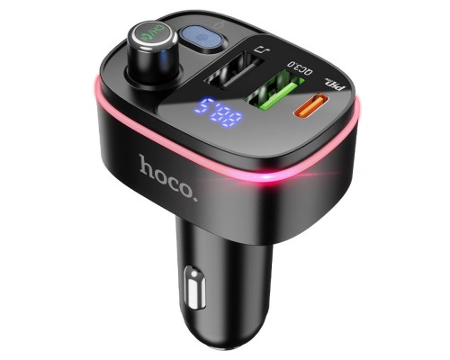 Автомобильное зарядное устройство Hoco E62 2 USB/ Type-C QC PD c FM-модулятором черное