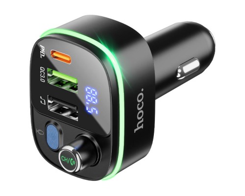 Автомобильное зарядное устройство Hoco E62 2 USB/ Type-C QC PD c FM-модулятором черное