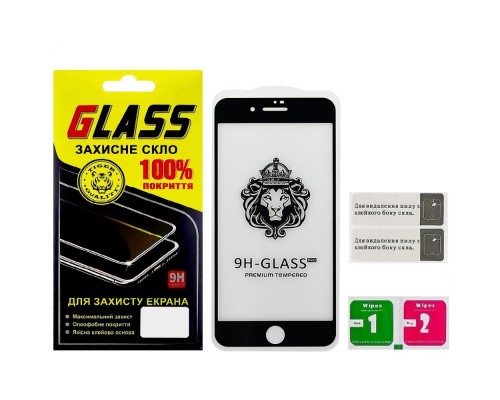 Защитное стекло для Apple iPhone 7 Plus/ 8 Plus Full Glue Lion (0.3 мм, 2.5D, чёрное)