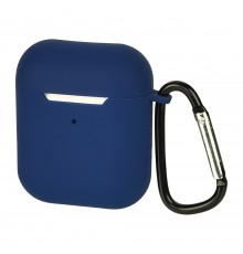 Чехол силиконовый с карабином для Apple AirPods/ AirPods 2 цвет 05 тёмно-синий