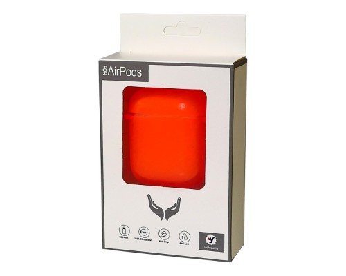 Чехол силиконовый Clear Neon с карабином для Apple AirPods/ AirPods 2 цвет 08 оранжевый