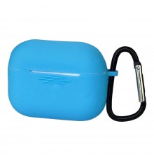 Чехол силиконовый с карабином для Apple AirPods 3 цвет 04 голубой