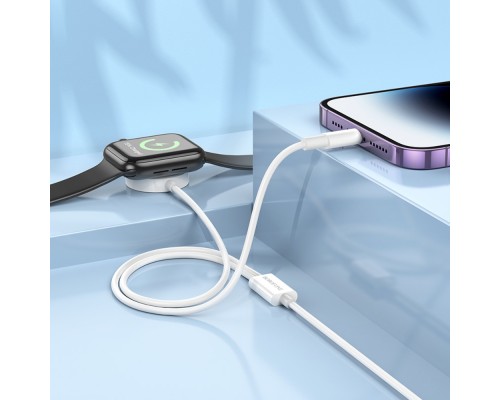 Кабель Borofone BQ22 2в1 USB to Lightning/ iWatch 1m белый