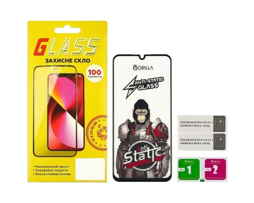 Защитное стекло для Samsung A245/ A256/ A156 A24/ A25/ A15 Full Glue Anti-Static (0.3 мм, чёрное)