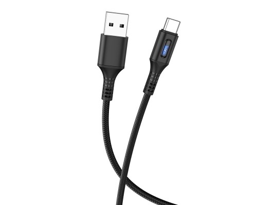 Кабель Hoco U79 с индикатором USB to Type-C 1.2m black