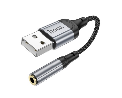 Адаптер переходник Hoco LS36 USB to Jack 3.5 (F) черный