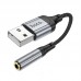 Адаптер переходник Hoco LS36 USB to Jack 3.5 (F) черный