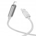 Кабель Hoco U127 с дисплеем USB to Lightning 1.2m silver gray