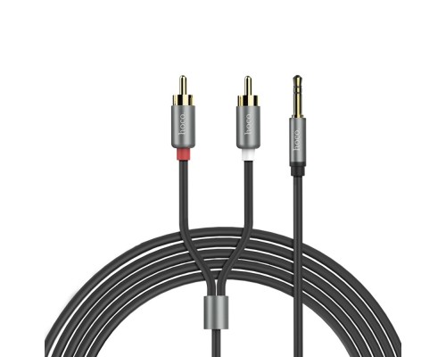 AUX кабель Hoco UPA10 Jack 3.5 to RCA 1.5m серый